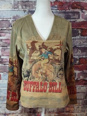 Western Inspired "Buffalo Bill" Velour Top